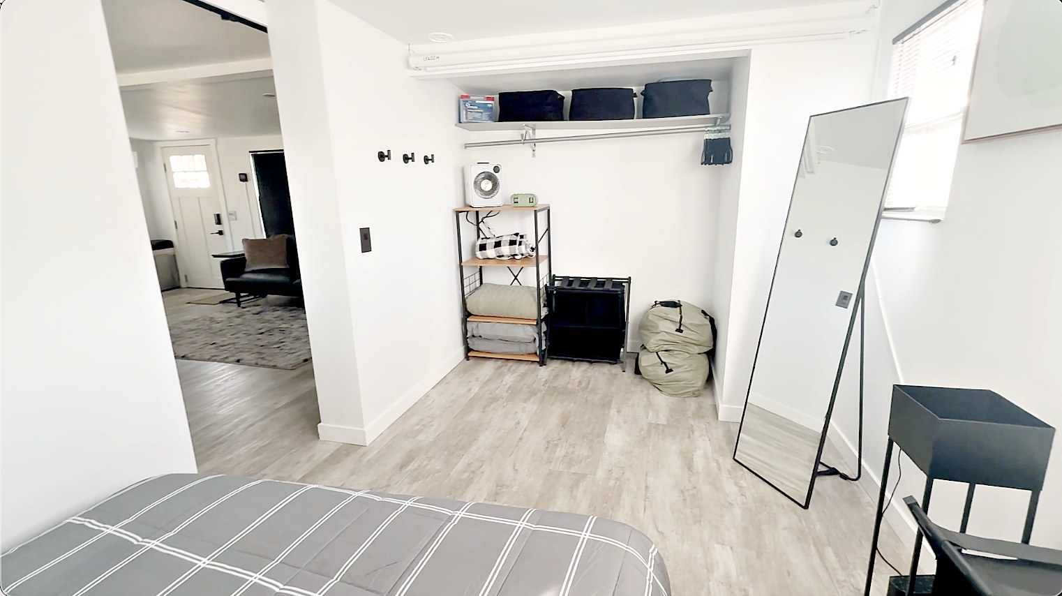 Bedroom corner with mirror